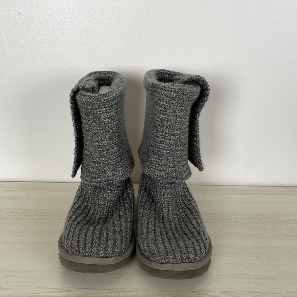 UGG Classic Cardy boots women 9 gray long fold over button sweater butto…